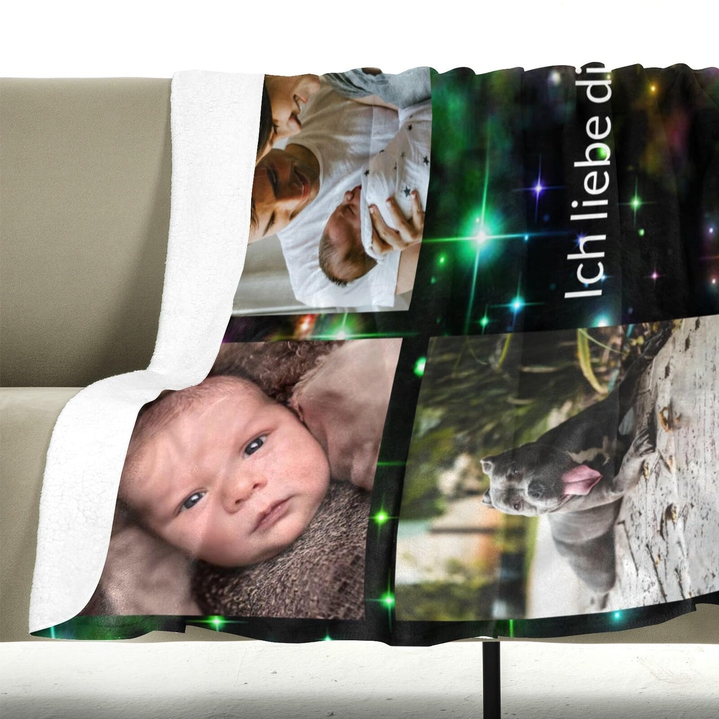 Personalisierte Kuscheldecke mit deinen Lieblingsfotos