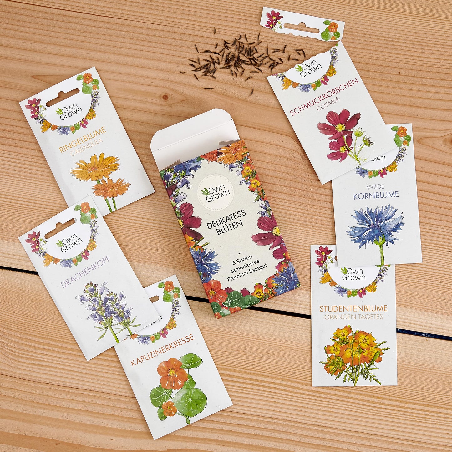 Essbare Blumen Samen Set: Delikatess Blüten Blumensamen