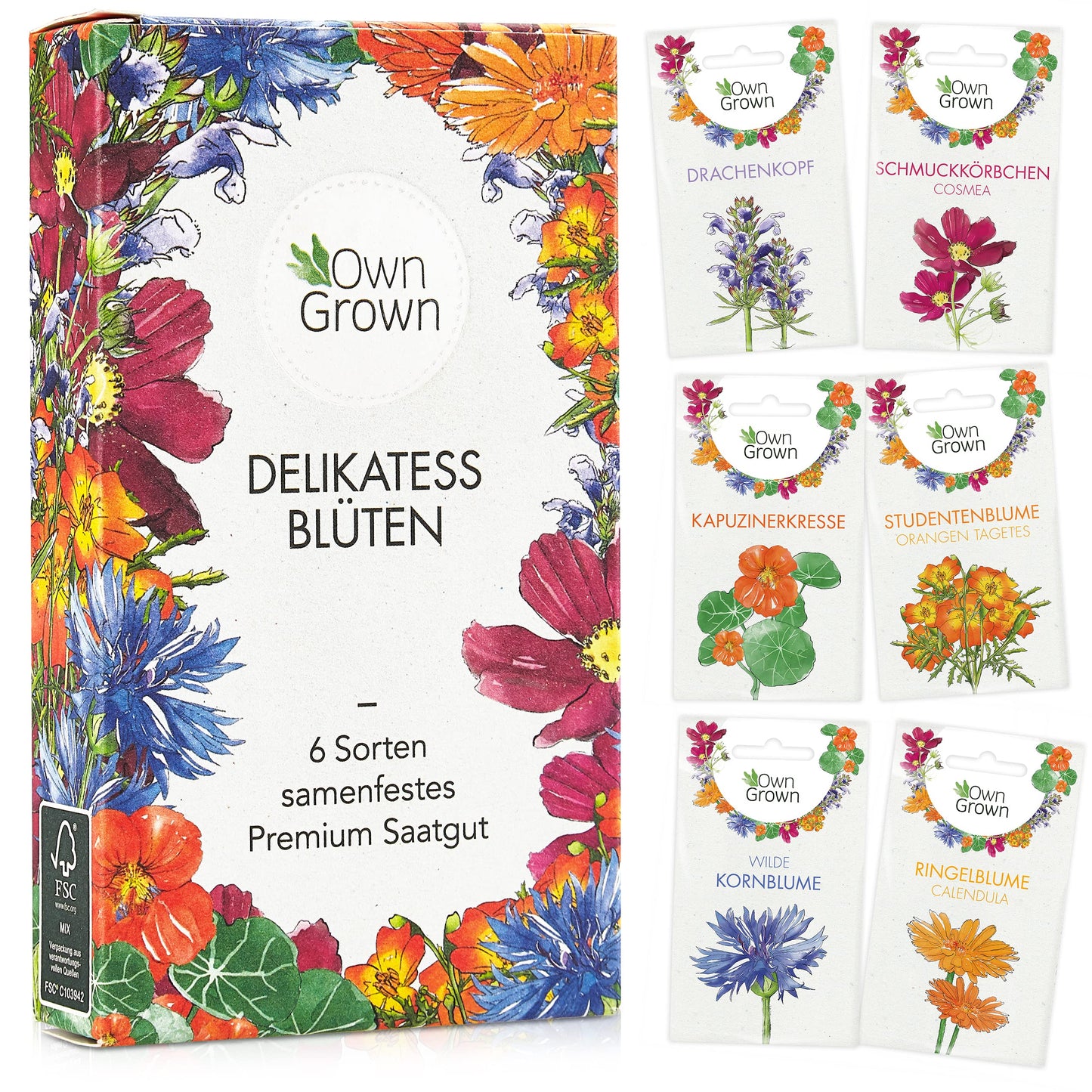 Essbare Blumen Samen Set: Delikatess Blüten Blumensamen