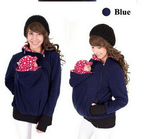 Warmer Woll Hoodie mit Babytrage