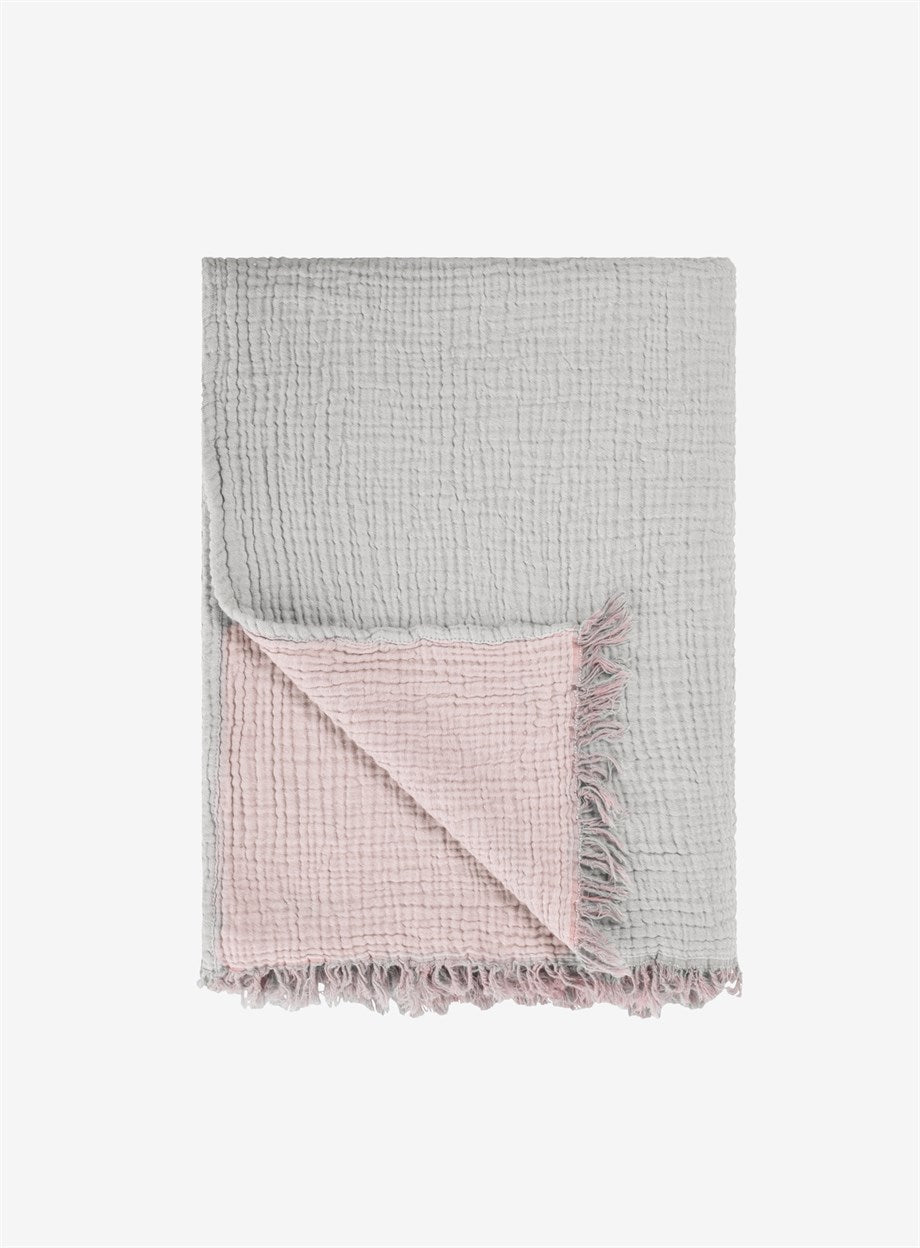 Dopppelseitige Kuscheldecke in Puder Pastell