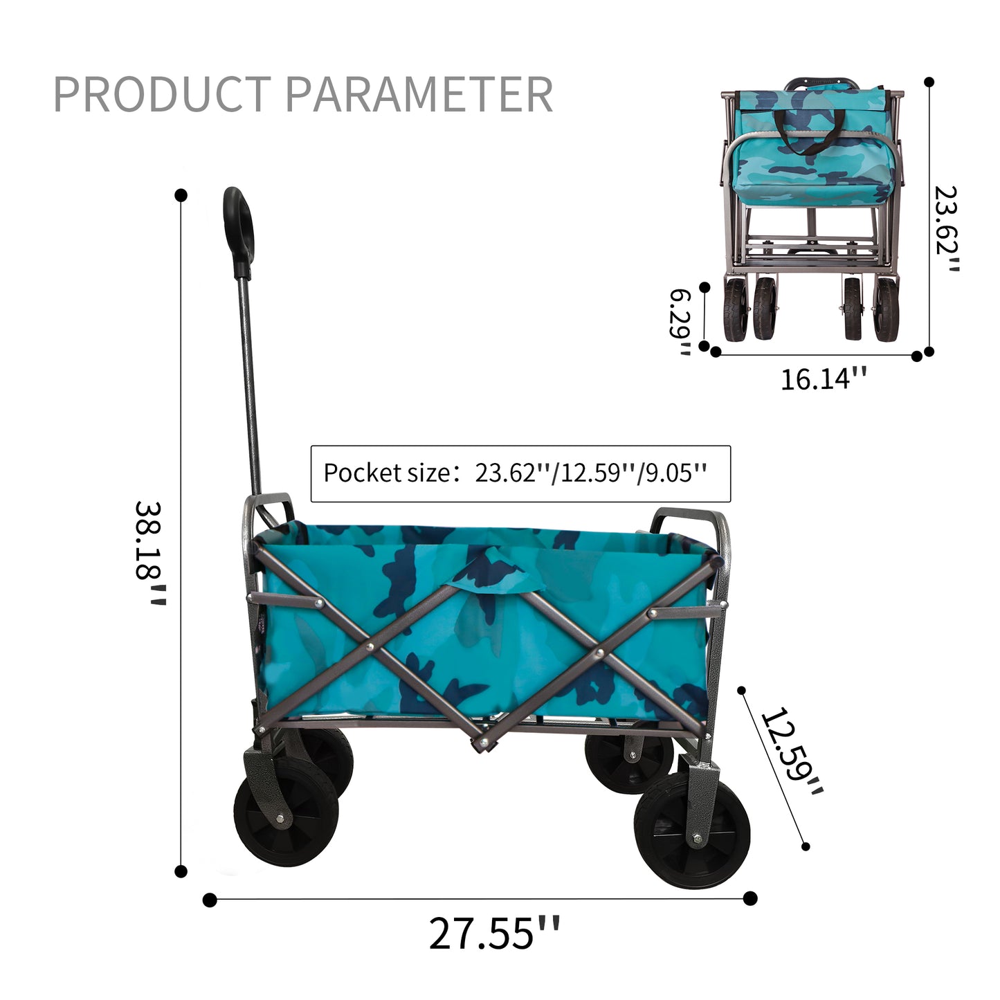 Outdoor Mehrzweck-Mikro zusammenklappbar Trolley - shinyly.shop