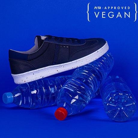 VIVACE veganer und recycelter Sneaker in Schwarz und Marineblau - shinyly.shop