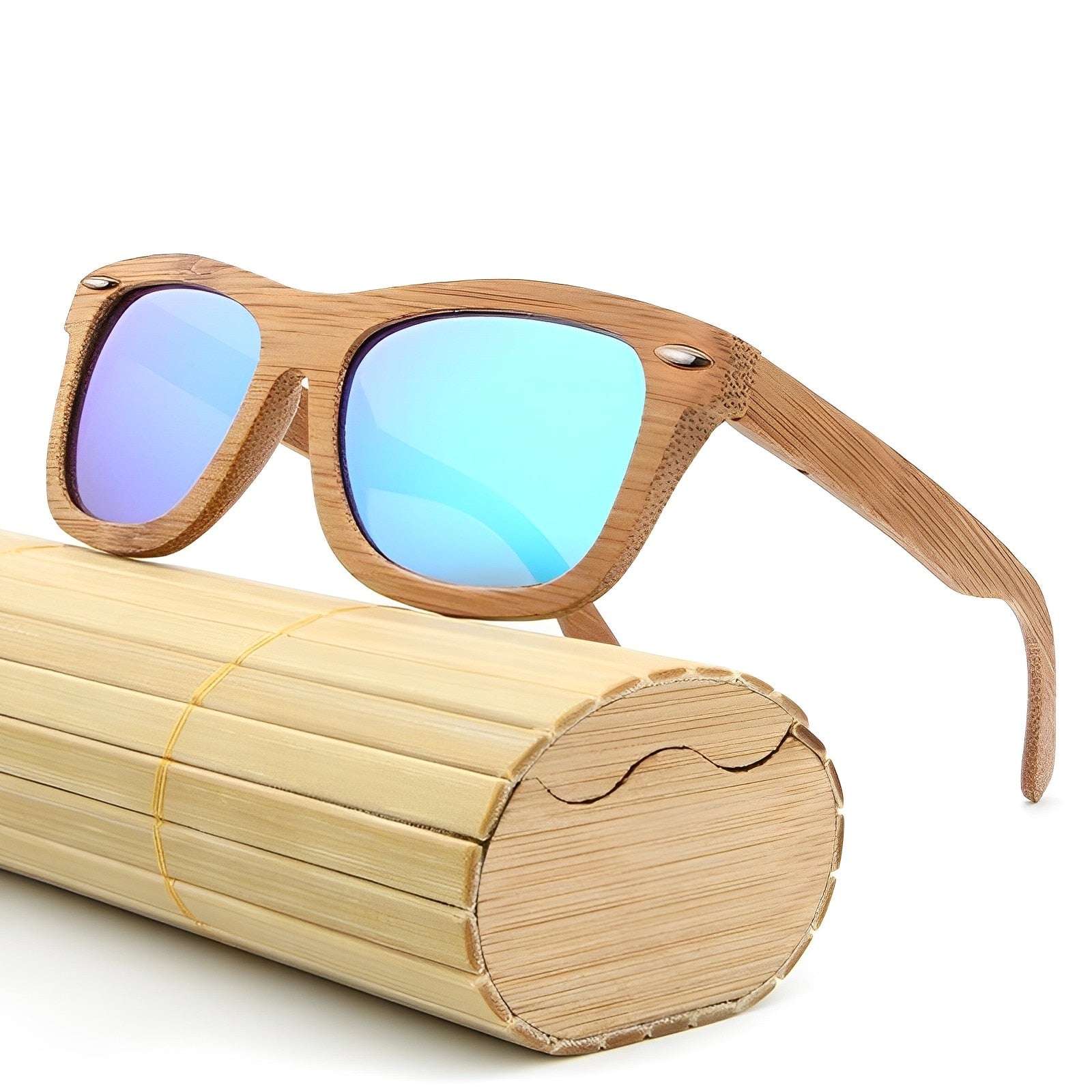 Bambus Holz Sonnenbrille mit UV Schutz - shinyly.shop