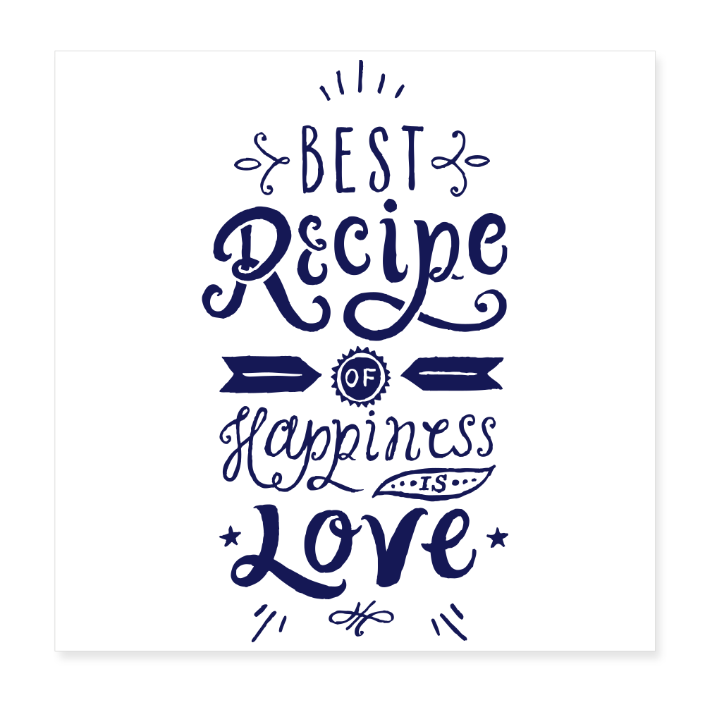 Weihnachtsposter I Best Recipe Happiness Love - Weiß