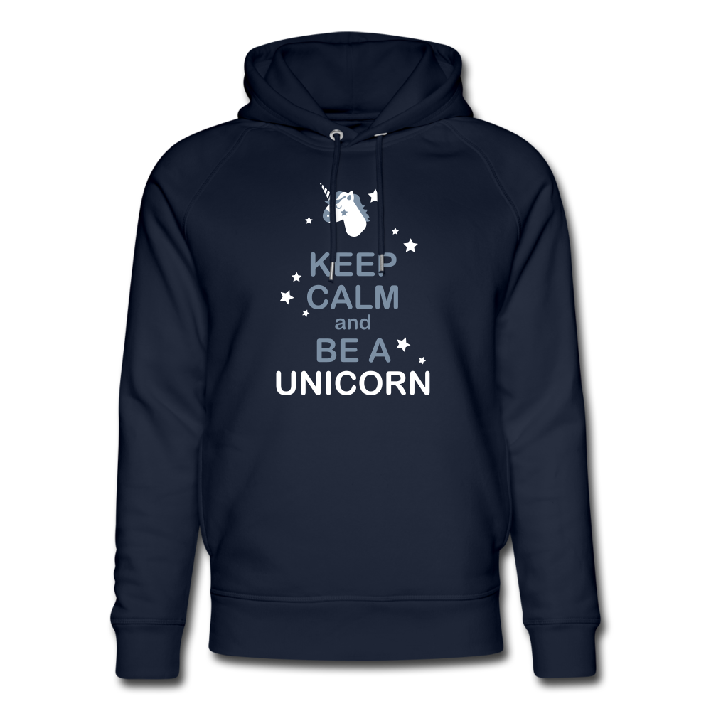 Bio-Hoodie I Keep calm and be a Unicorn - Navy