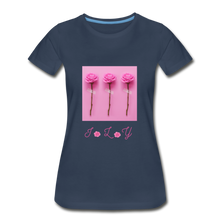 Load image into Gallery viewer, Frauen Premium Bio T-Shirt I I*L*Y - Navy
