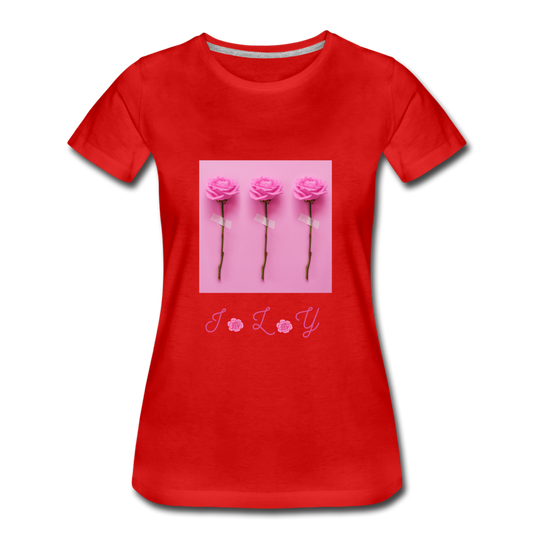 Frauen Premium Bio T-Shirt I I*L*Y - Rot