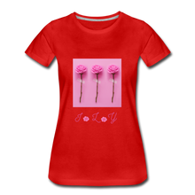 Load image into Gallery viewer, Frauen Premium Bio T-Shirt I I*L*Y - Rot
