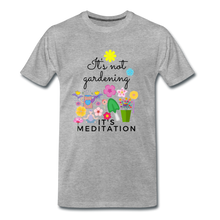Load image into Gallery viewer, Männer Premium Bio T-Shirt I Gardening is Meditation - Grau meliert
