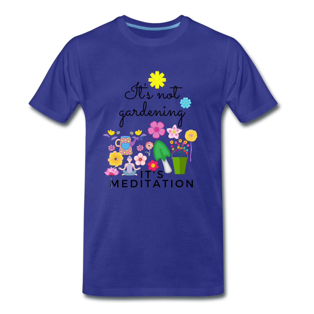 Männer Premium Bio T-Shirt I Gardening is Meditation - Königsblau